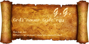 Grünauer György névjegykártya